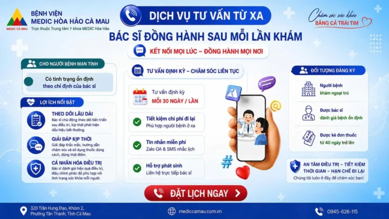 DỊCH VỤ TƯ VẤN TỪ XA – ĐỒNG HÀNH CÙNG NGƯỜI BỆNH MẠN TÍNH
