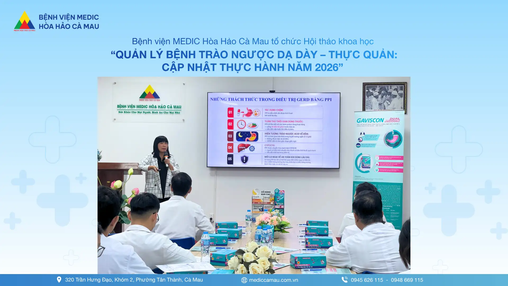 TTƯT.TS.BS. Lê Thị Tuyết Phượng đang trình bày về Quản lý bệnh trào ngược dạ dày - thực quản: Cập nhật thực hành năm 2026