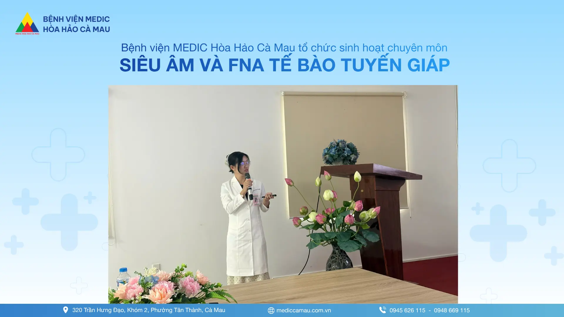 ThS. BS. Mai Thị Tú Trinh đang trình bày về siêu âm và FNA tế bào tuyến giáp
